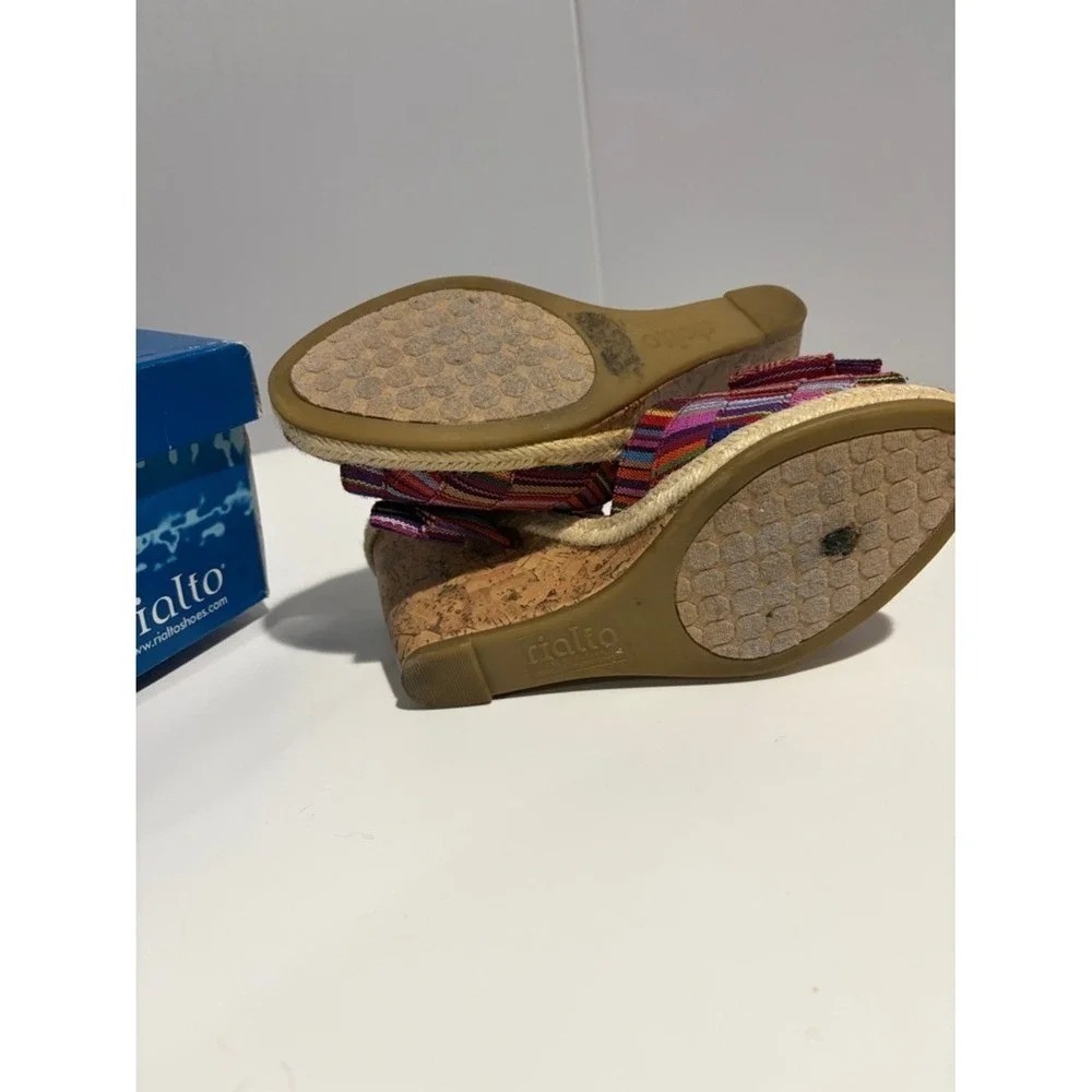 Rialto Multicolor‎ Striped Bow Espadrille Wedges